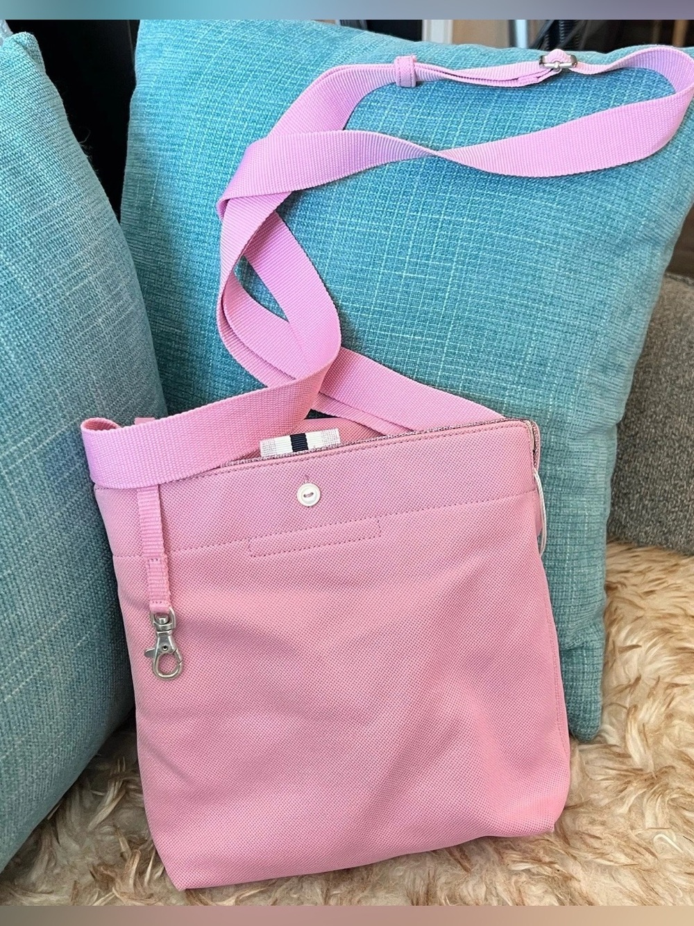 LACOSTE MESSENGER CROSSBODY BAG Small Vintage M86 New City Casual pink - Picture 2 of 7